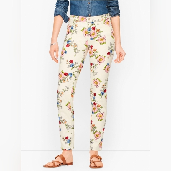 Talbots Denim - Talbots Cream Floral Print Jeans